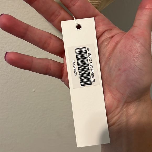 Johnathan Simkhai Jersey Triangle Bralette Champagne Large NWT - Picture 10 of 12